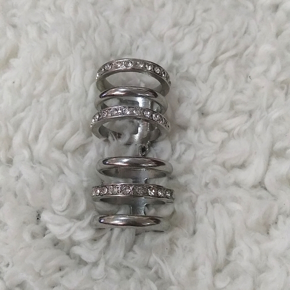 One Finger Sparkle Double Ring - Picture 1 of 6